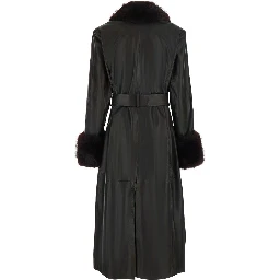 Womens brown fabric coat