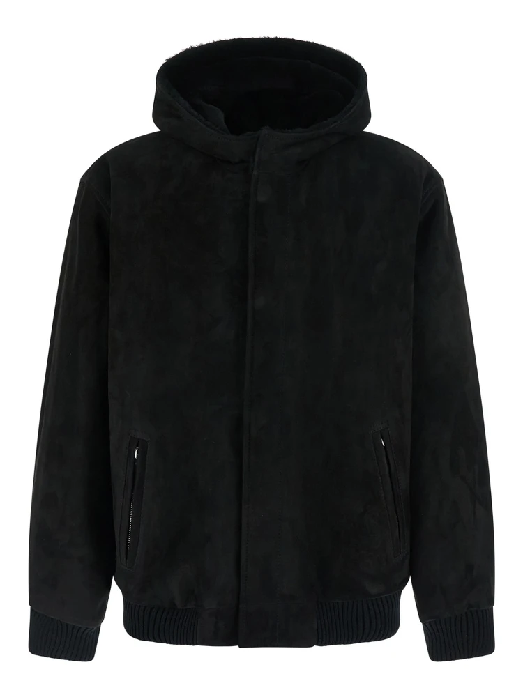 CAPOREI Edoardo hooded jacket in black fabric for men