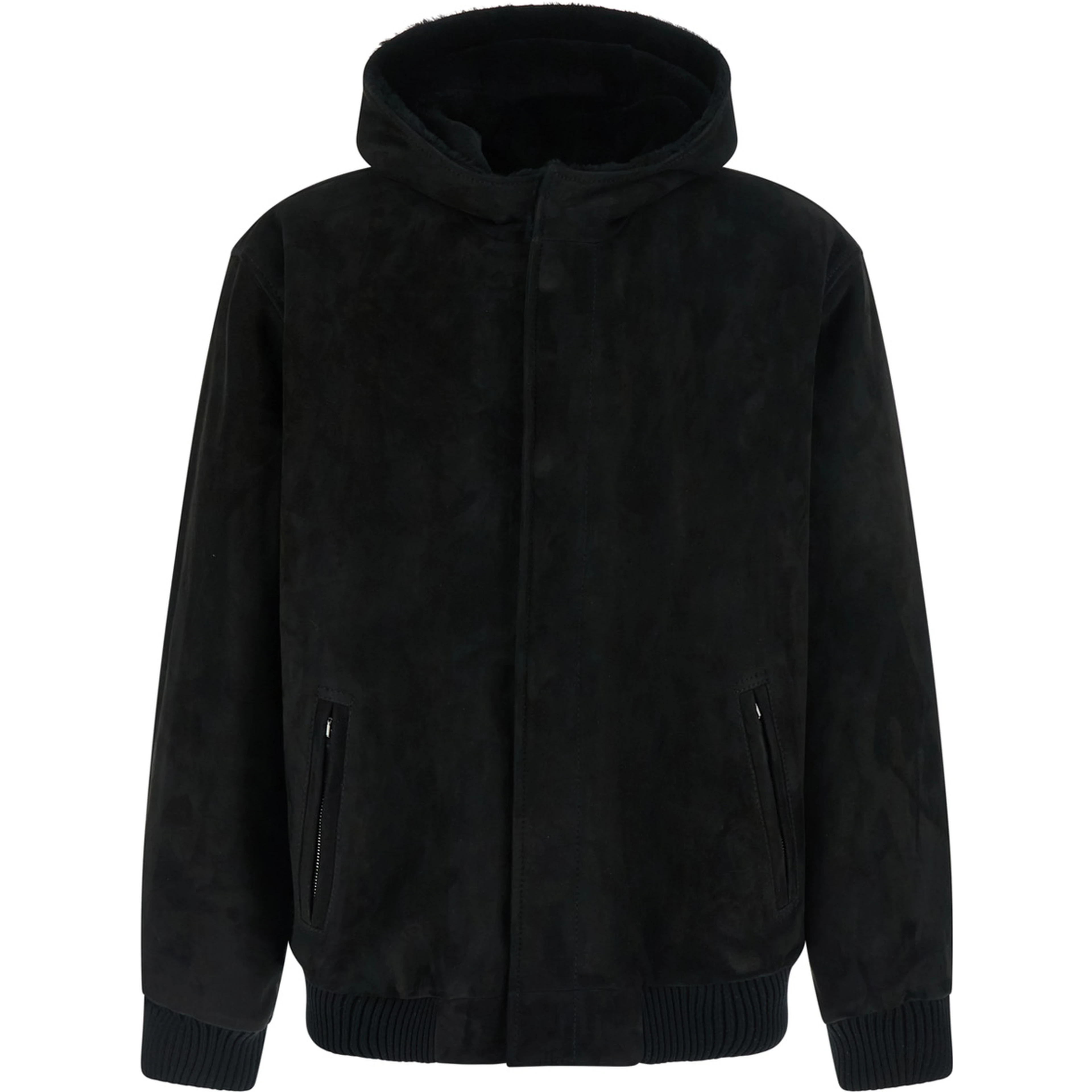 CAPOREI Edoardo hooded jacket in black fabric for men