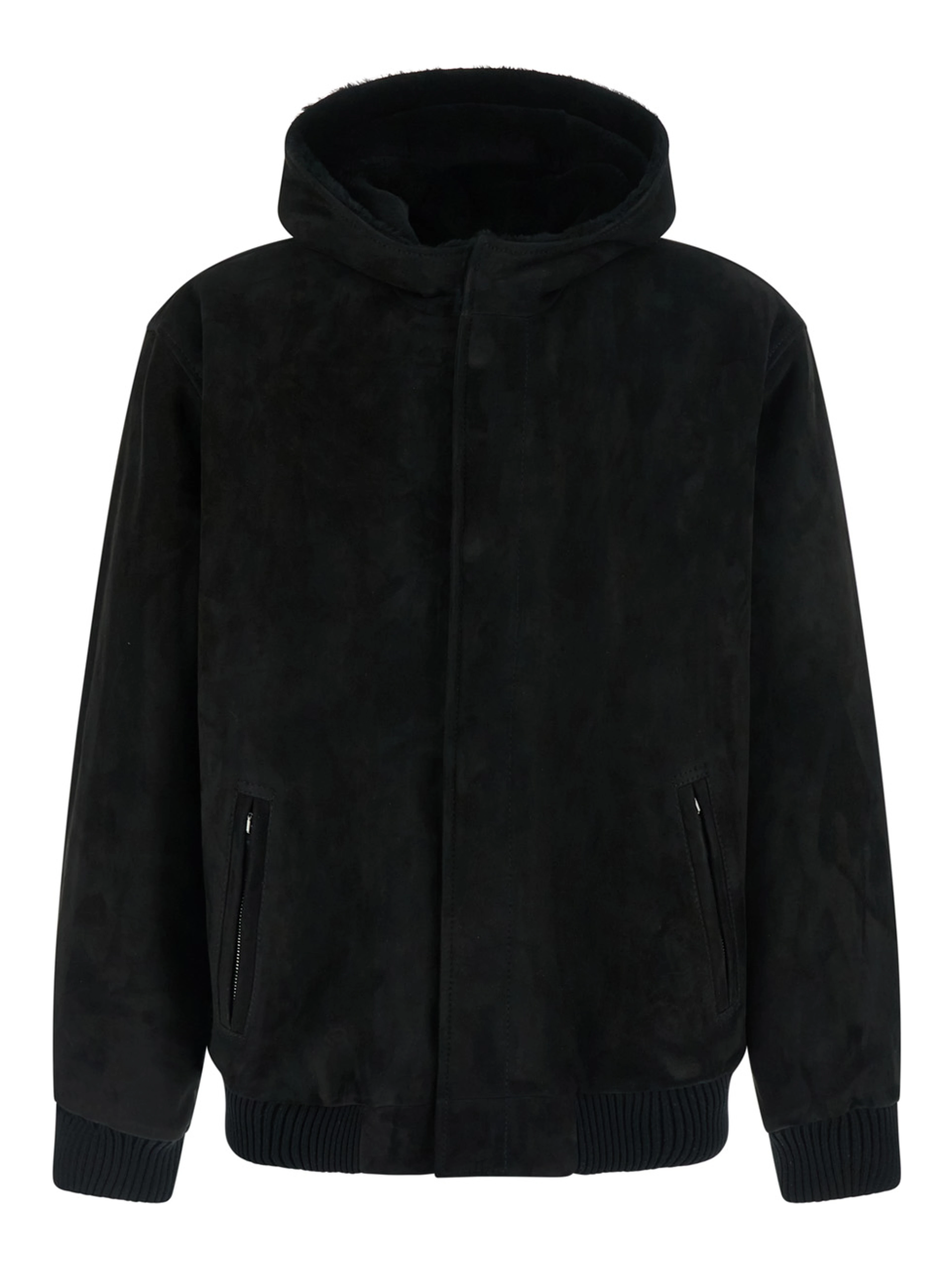 CAPOREI Edoardo hooded jacket in black fabric for men