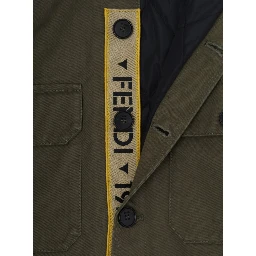 Jacket coat drill military green with pockets and collar, Tech Fabric, Boy