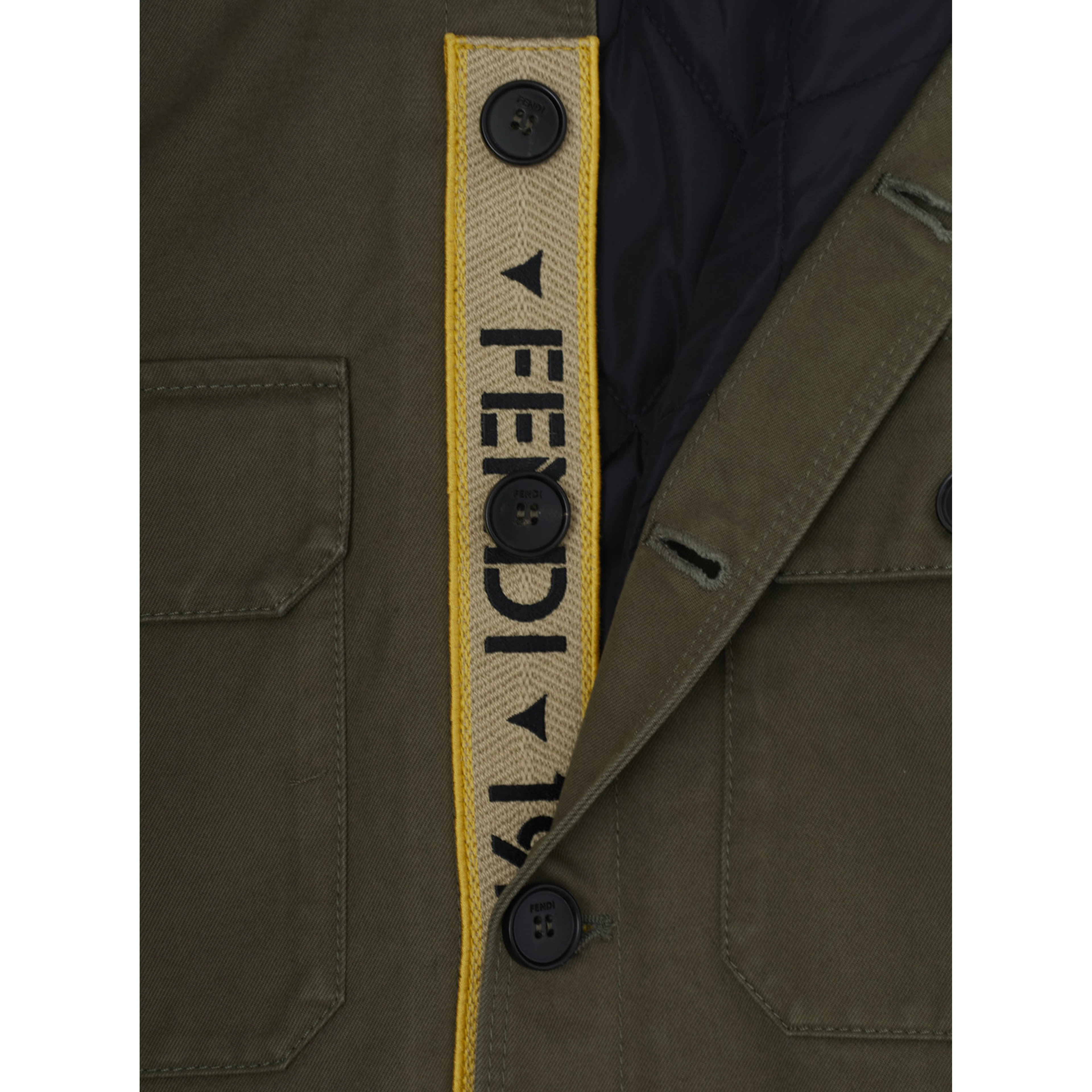 Jacket coat drill military green with pockets and collar, Tech Fabric, Boy