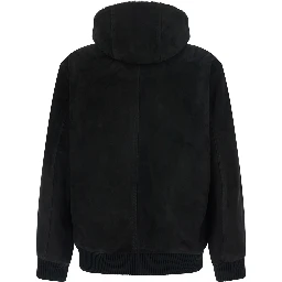 CAPOREI Edoardo hooded jacket in black fabric for men