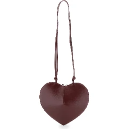 COEUR Bag in burgundy calf leather with closure and shoulder strap, unisex