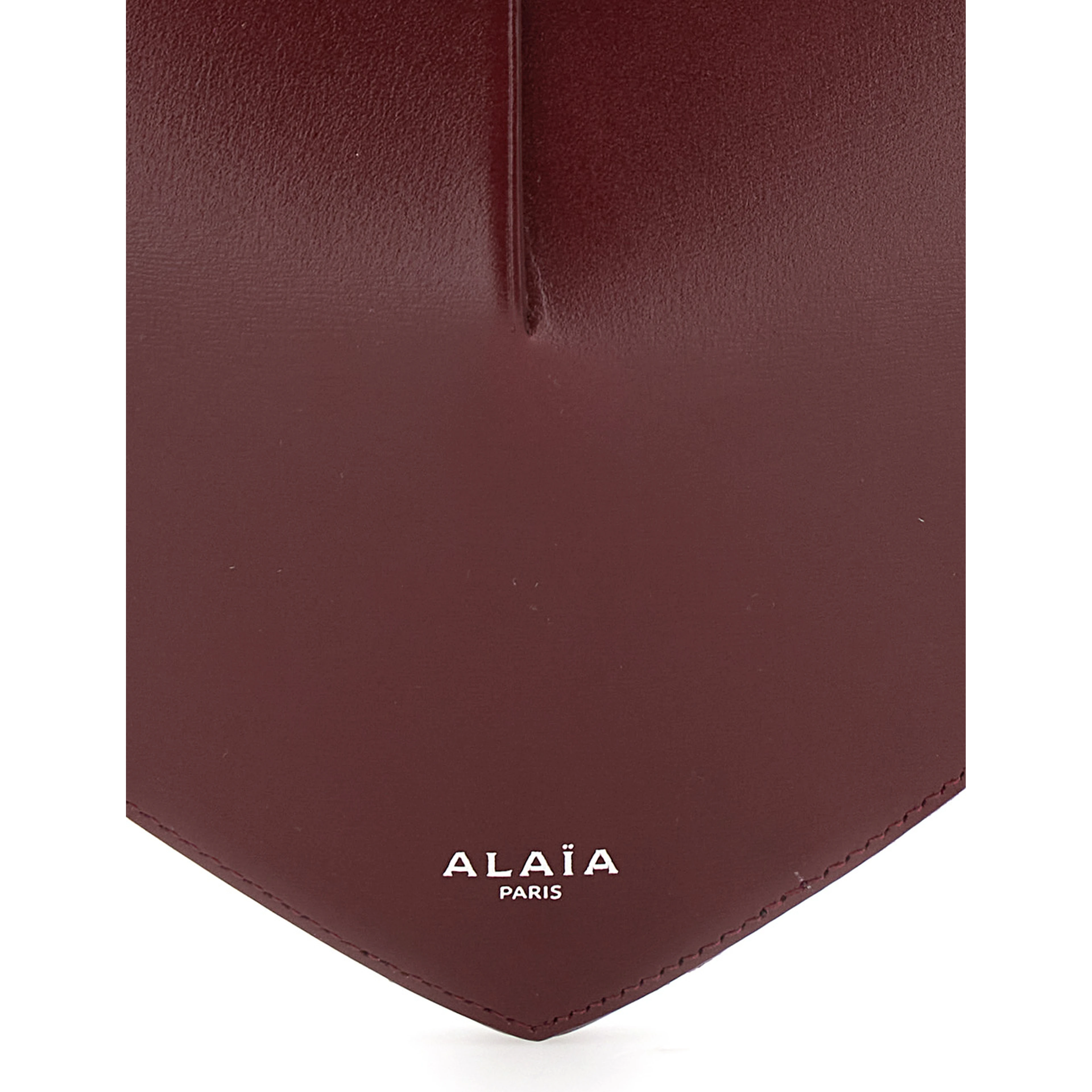 COEUR Bag in burgundy calf leather with closure and shoulder strap, unisex