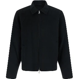 Jacket ARLO with Front Closure and Side Pockets in Black Fabric for Men