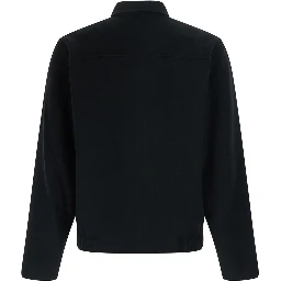 Jacket ARLO with Front Closure and Side Pockets in Black Fabric for Men