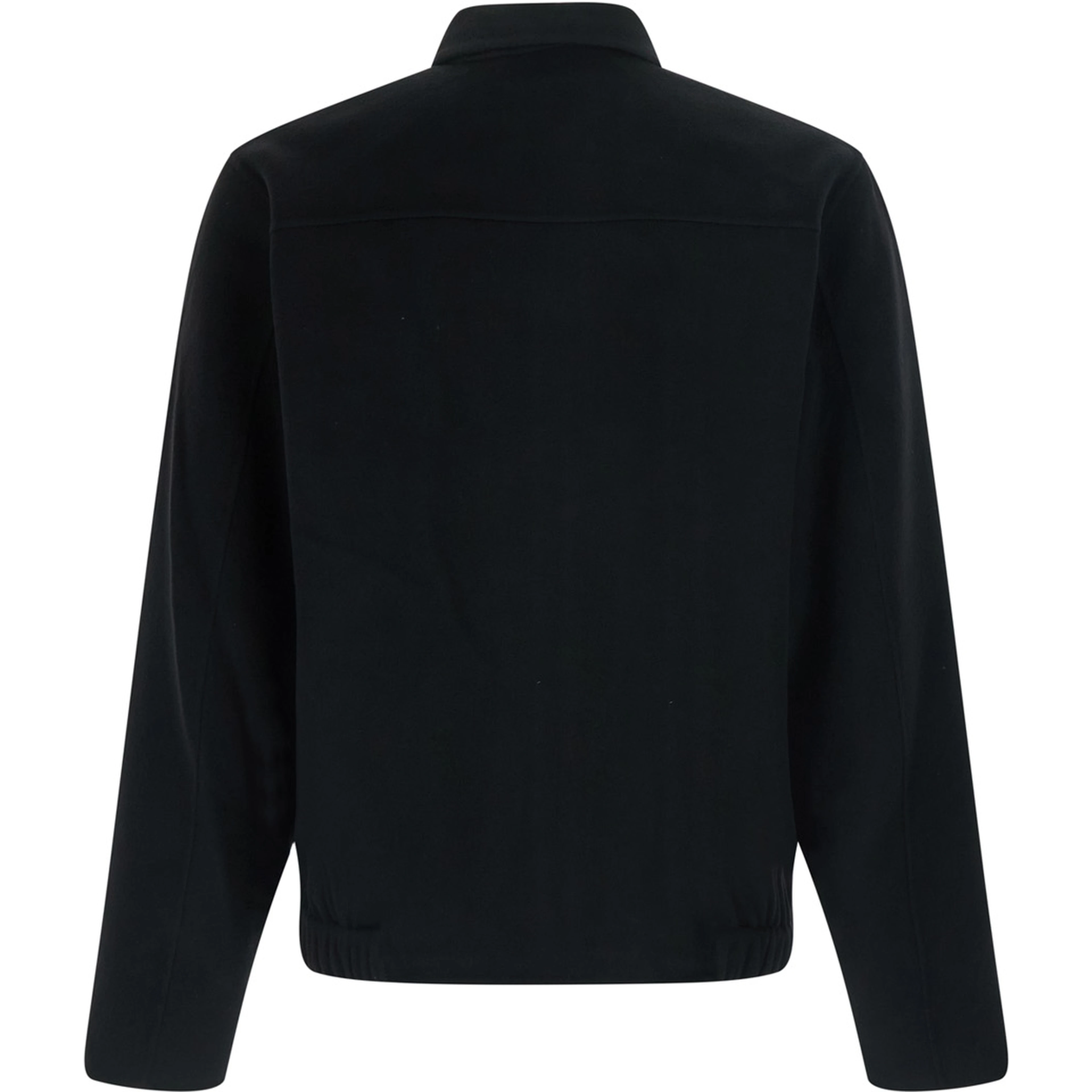 Jacket ARLO with Front Closure and Side Pockets in Black Fabric for Men