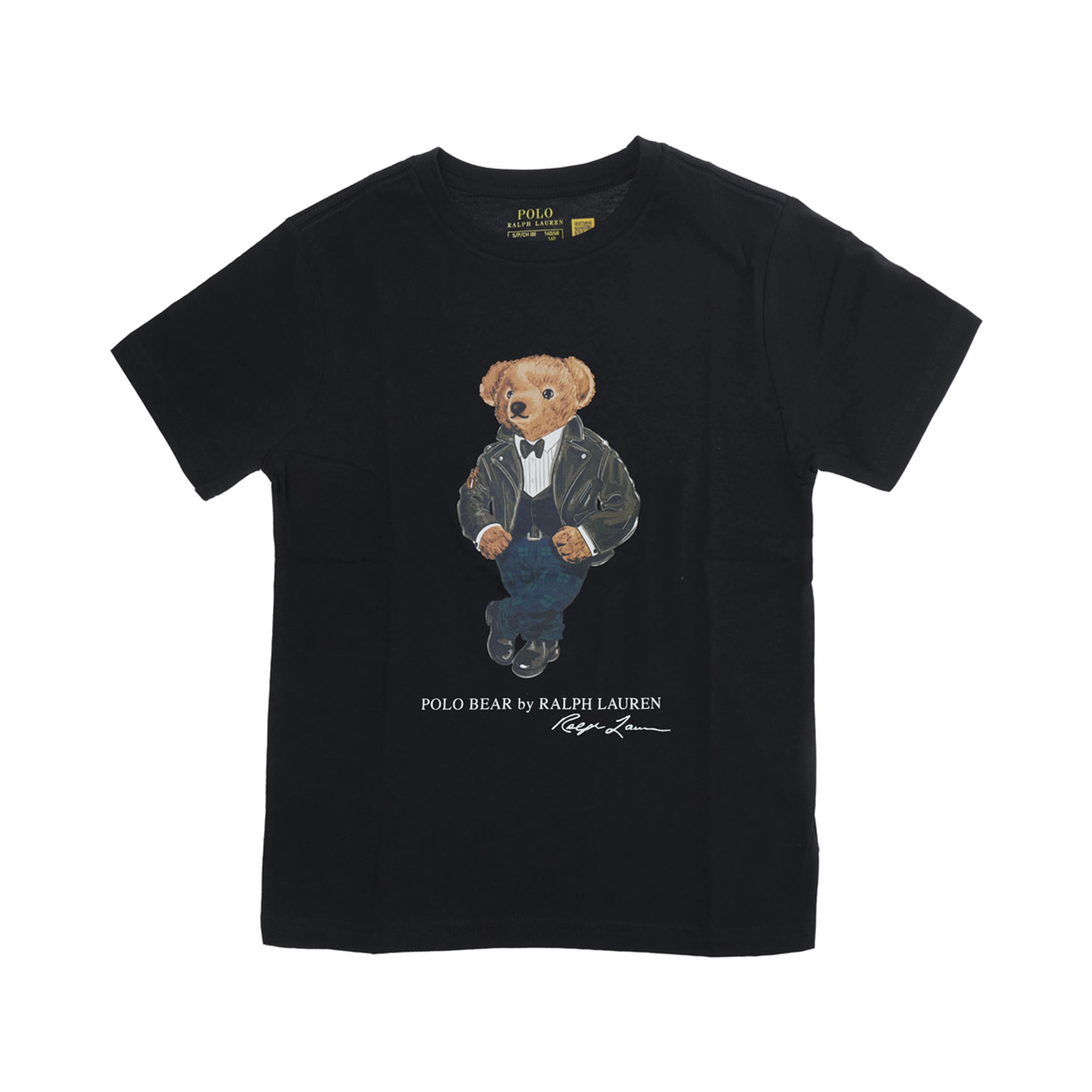 Black cotton short-sleeve round neck T-shirt for Boy