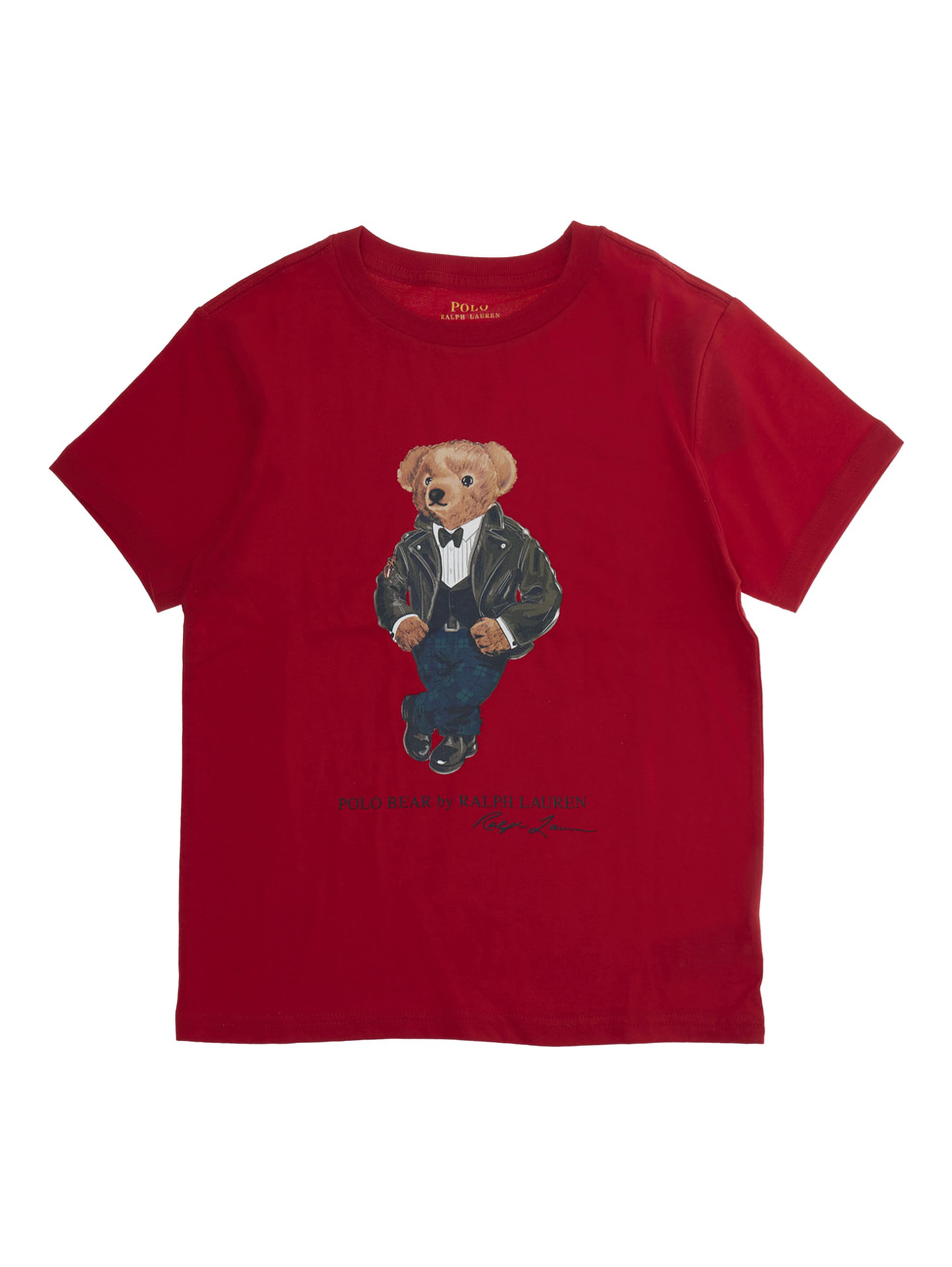 KNIT-T-SHIRT with short sleeves and patch, Tech Fabric, Red, Boy