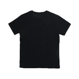 Black cotton short-sleeve round neck T-shirt for Boy