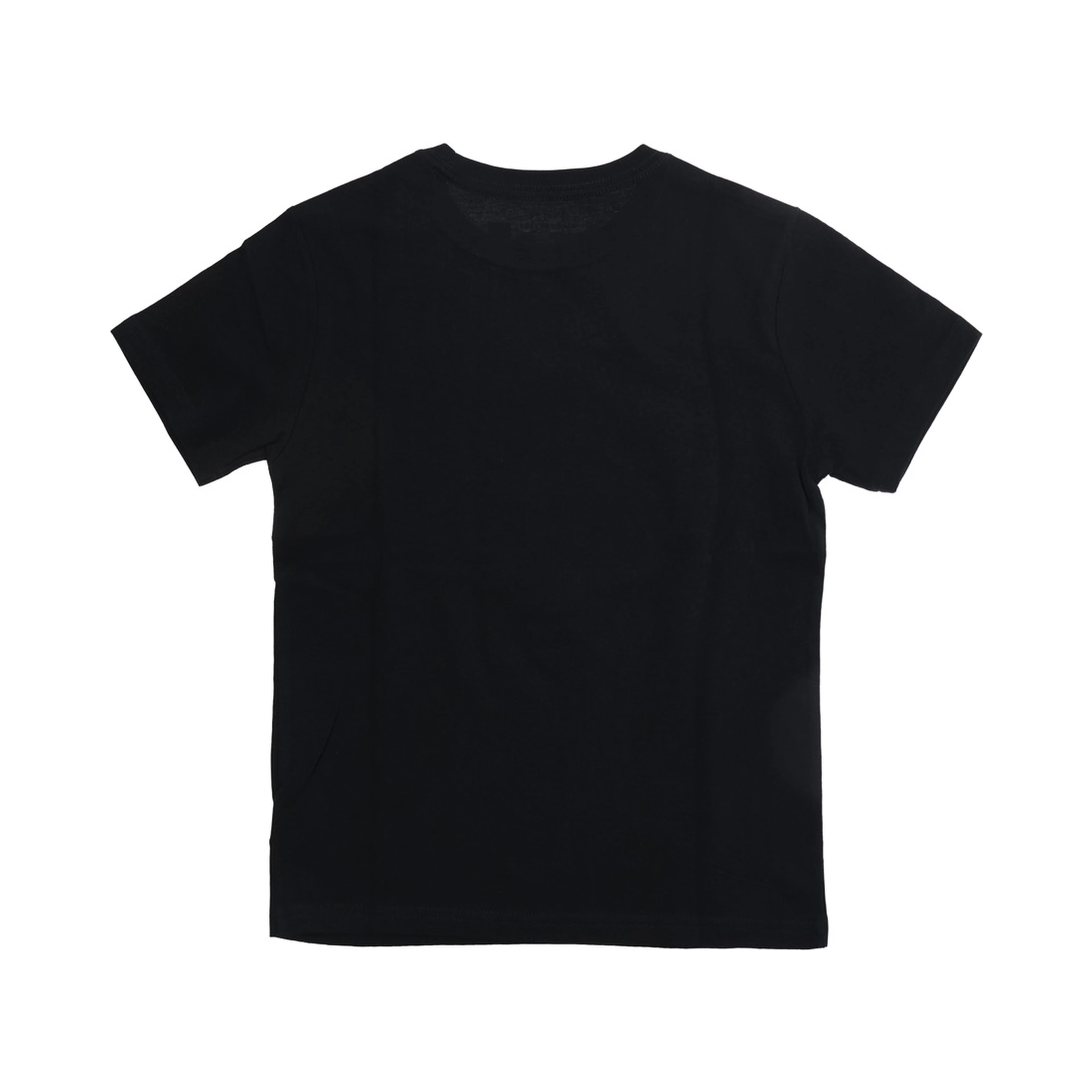 Black cotton short-sleeve round neck T-shirt for Boy