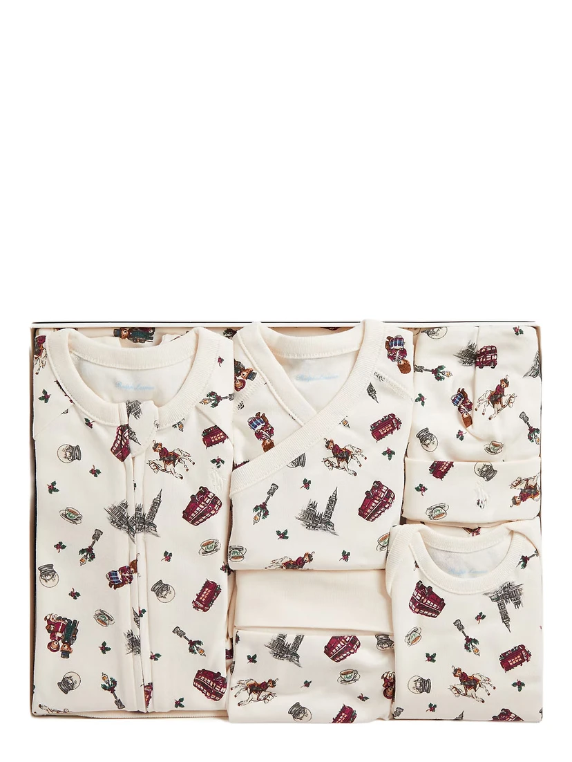 KNIT-BUNDLE SET with hood and pockets in white for Boy
