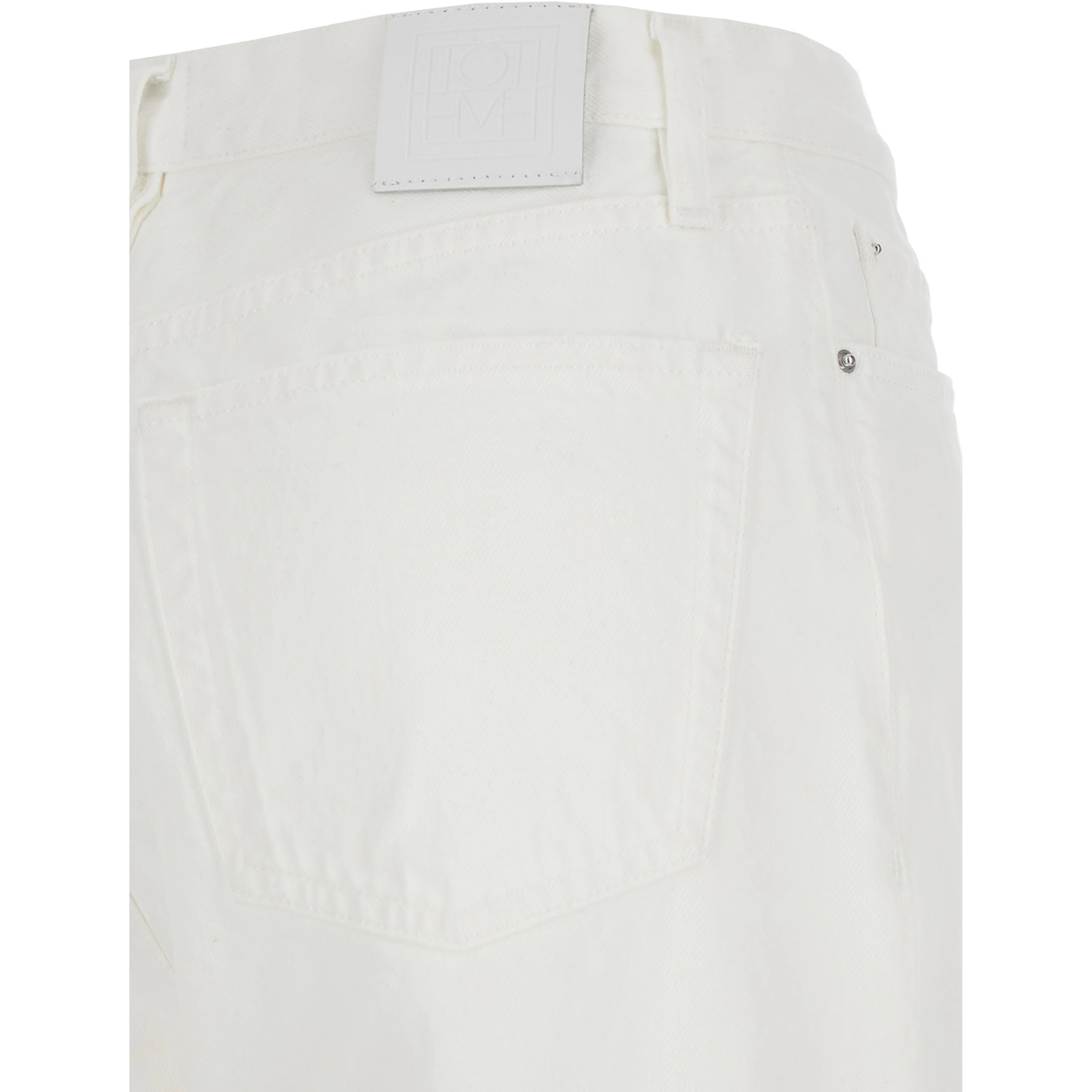 Twisted seam denim full length jeans with white cotton for women