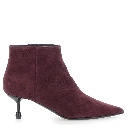 LEPLAIN 50 suede bootie ankle boots with 50 heel bordeaux women