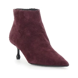 LEPLAIN 50 suede bootie ankle boots with 50 heel bordeaux women