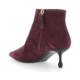 LEPLAIN 50 suede bootie ankle boots with 50 heel bordeaux women