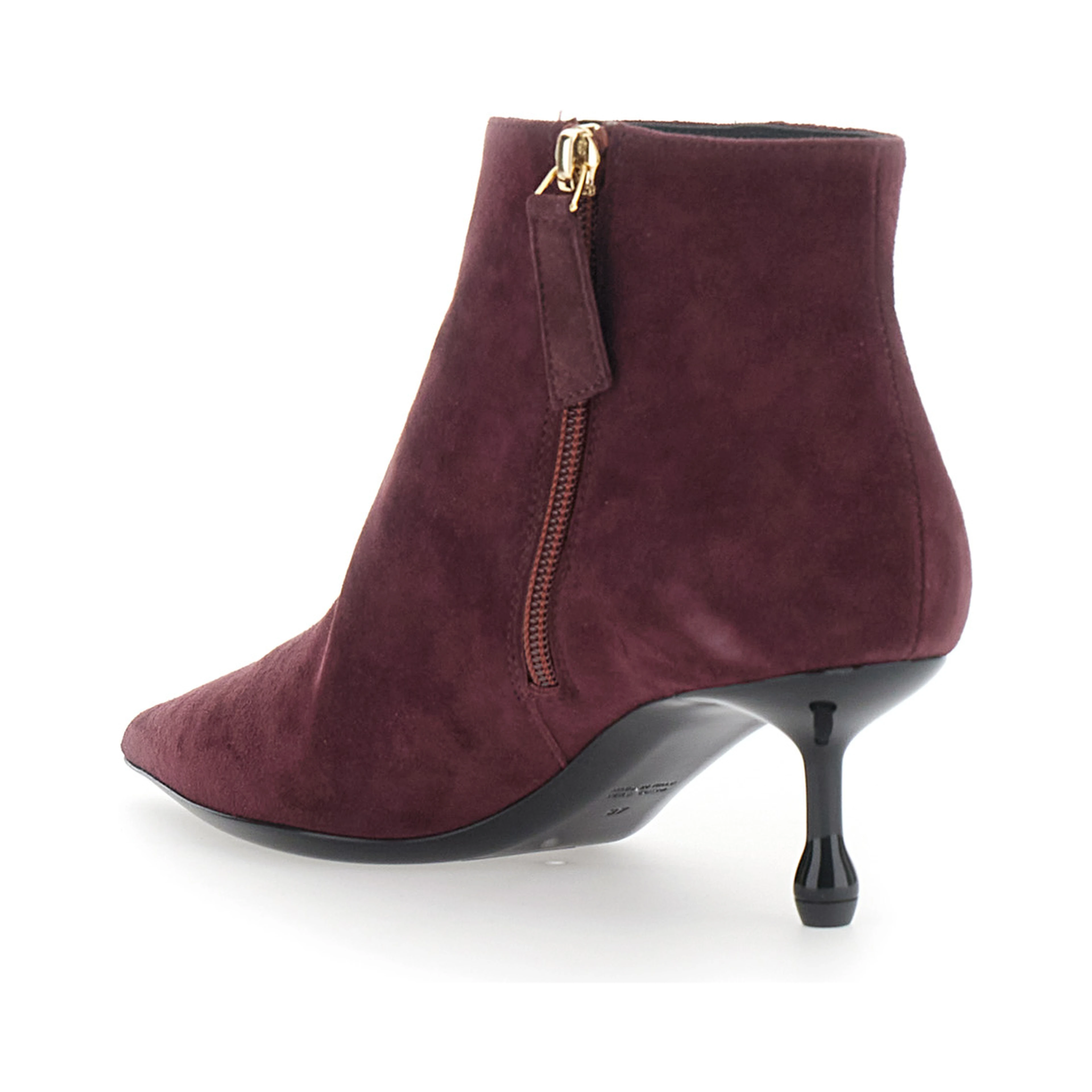 LEPLAIN 50 suede bootie ankle boots with 50 heel bordeaux women