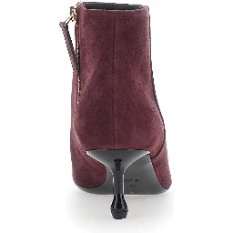 LEPLAIN 50 suede bootie ankle boots with 50 heel bordeaux women