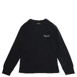 T-shirt in knitted fabric with round neckline and short sleeves in black cotton for boy