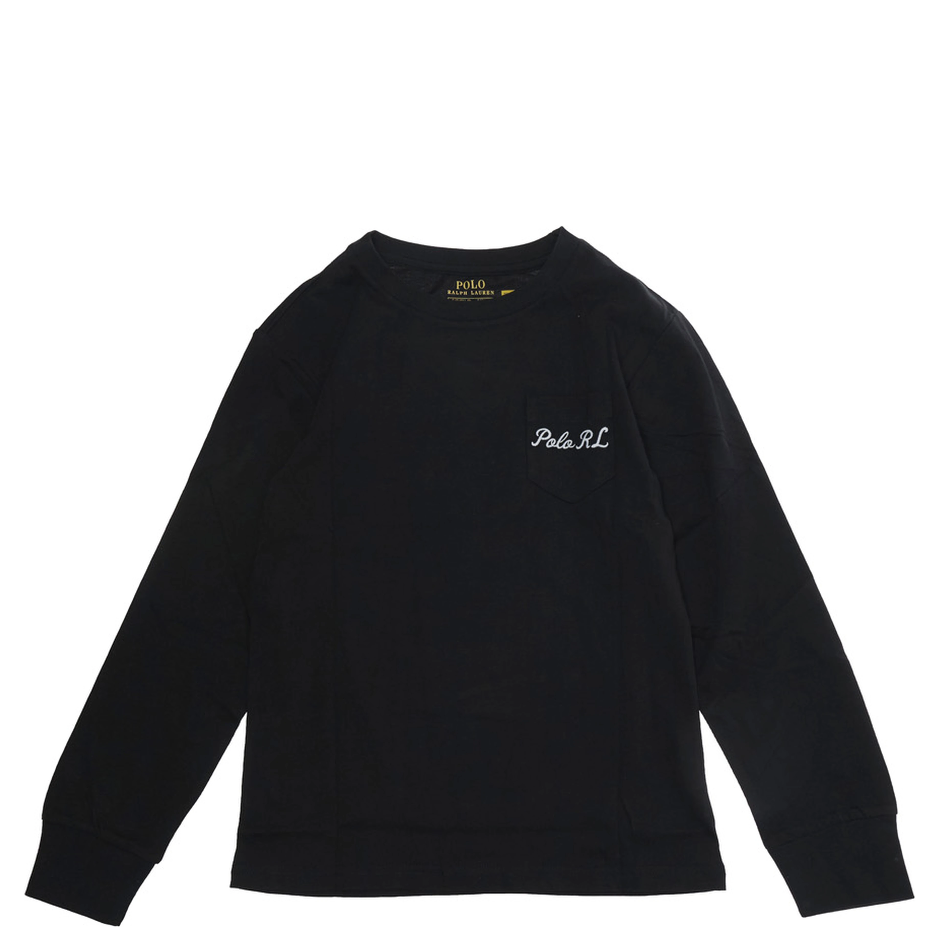 T-shirt in knitted fabric with round neckline and short sleeves in black cotton for boy