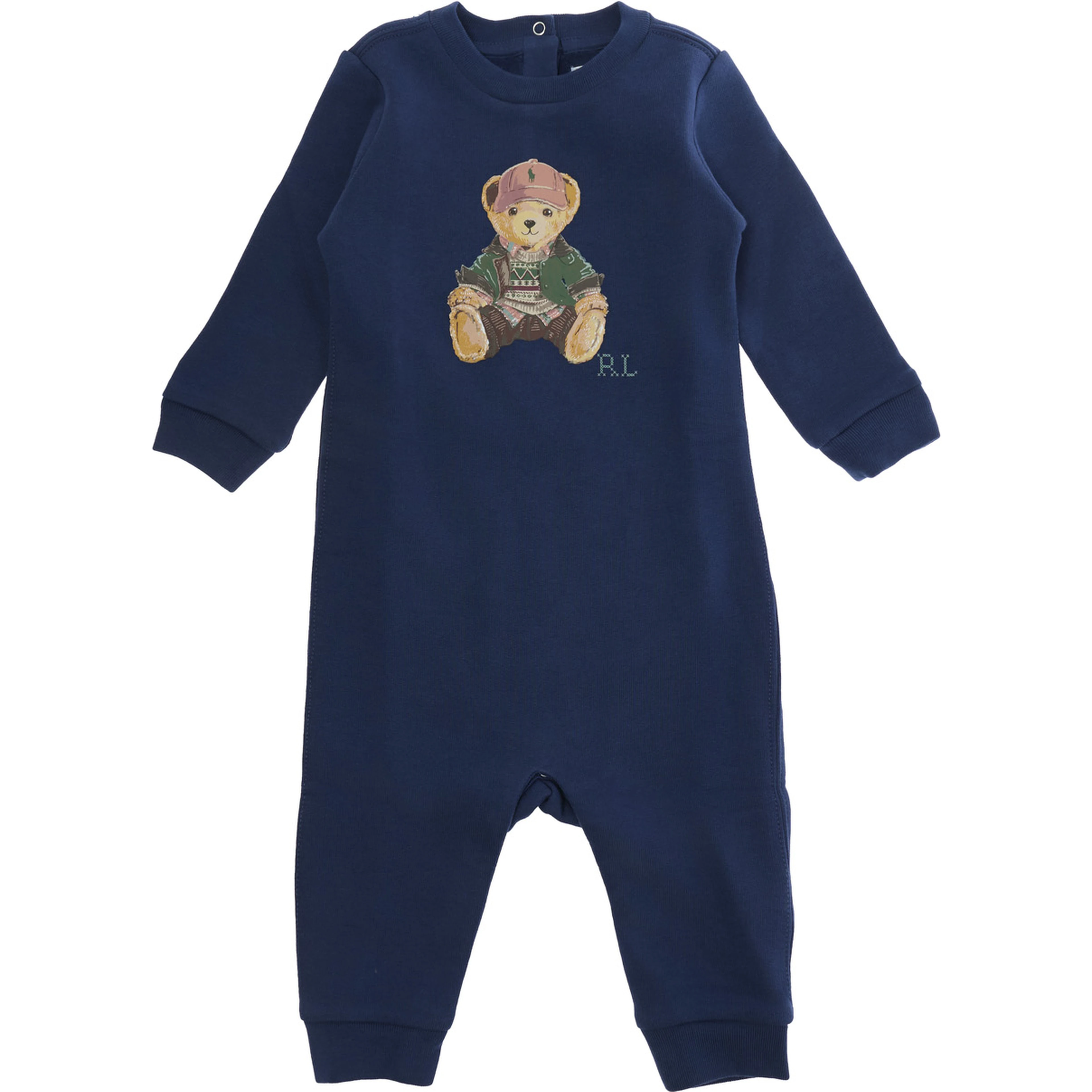 KNIT-COVERALL with turtleneck and long sleeves in Tech Fabric Blue Girl