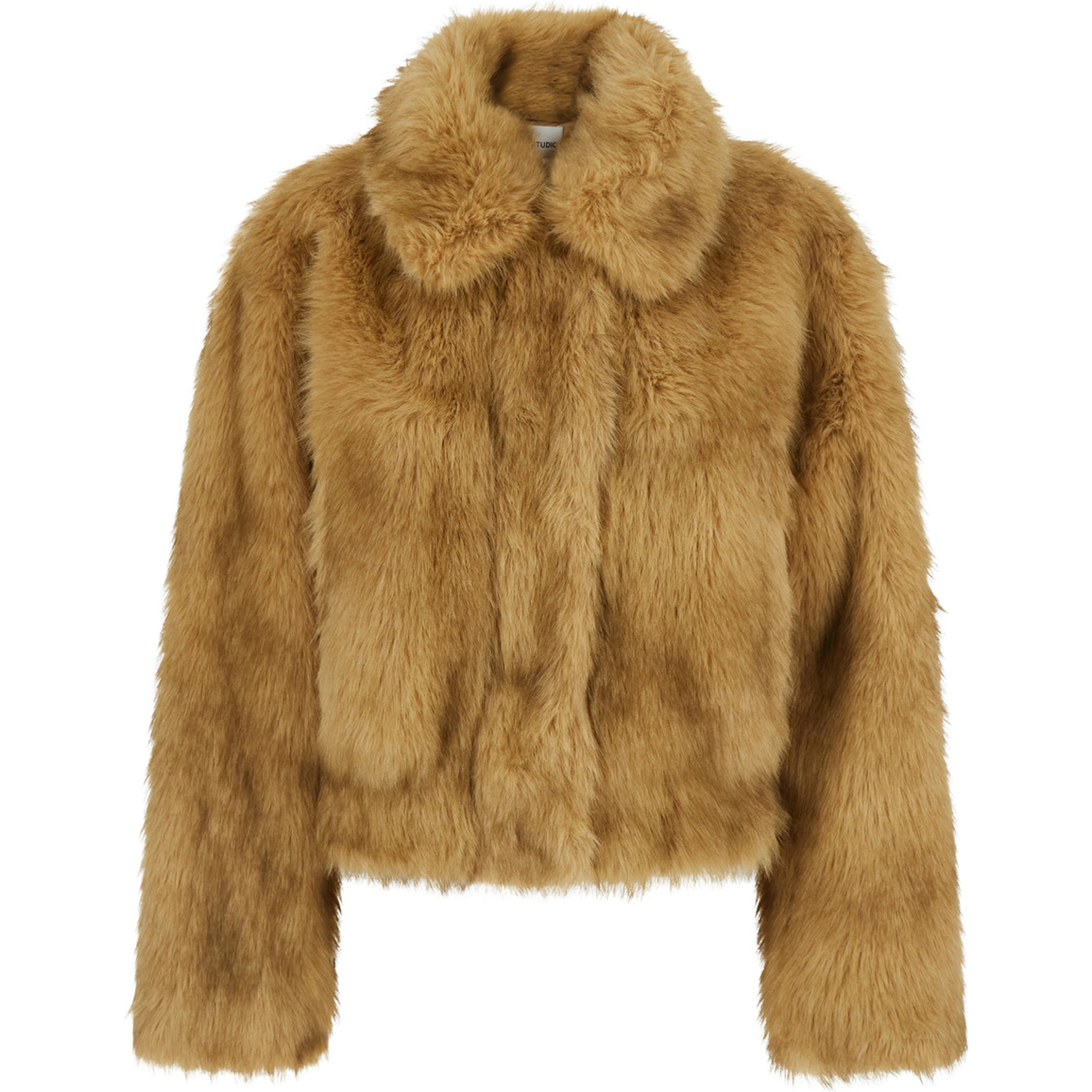 Lena Jacket Faux Fur Luxe Fox with collar and long sleeves in Polyester Beige women