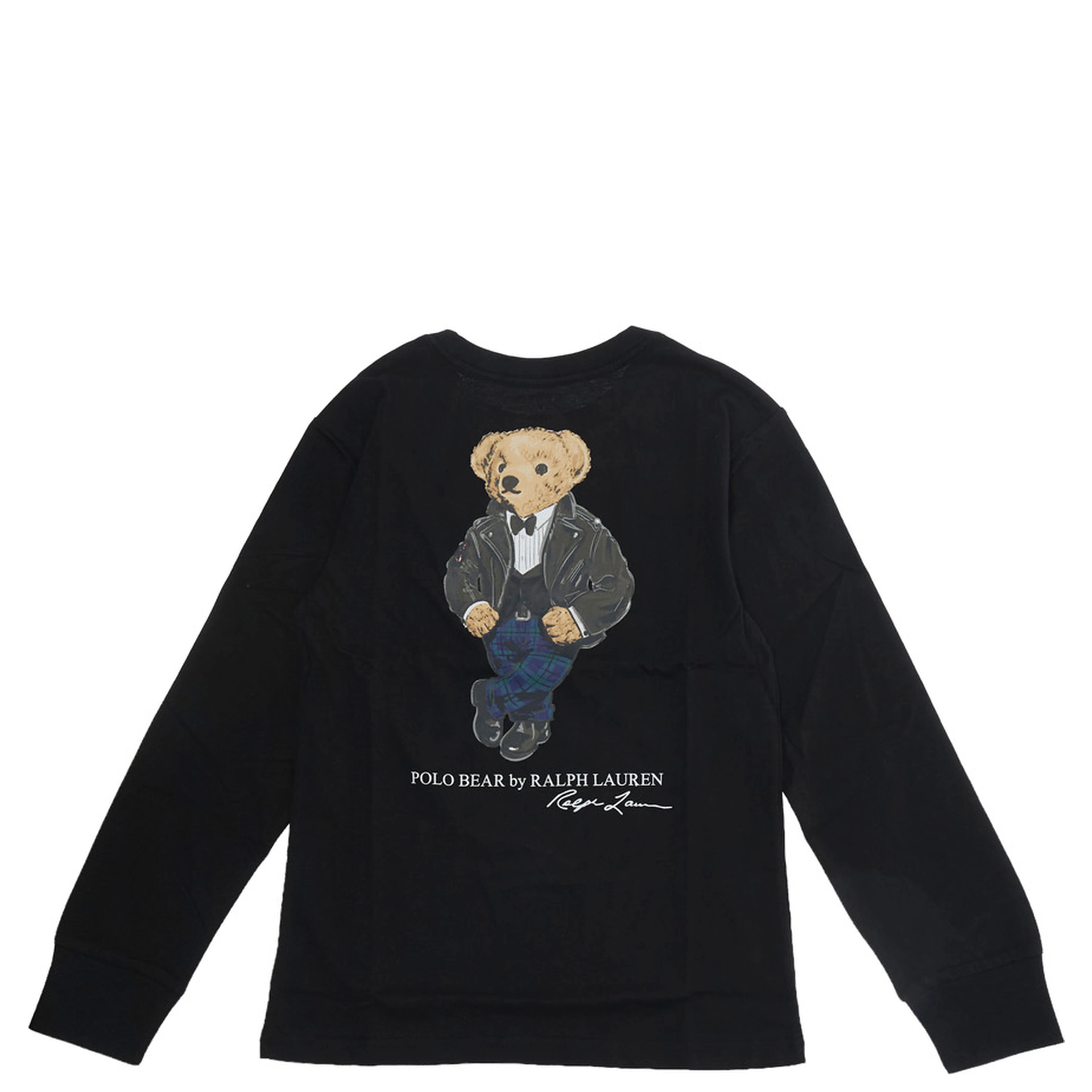 T-shirt in knitted fabric with round neckline and short sleeves in black cotton for boy