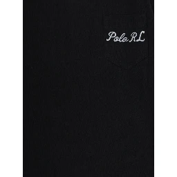 T-shirt in knitted fabric with round neckline and short sleeves in black cotton for boy