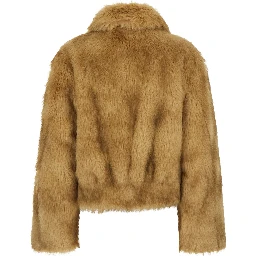 Lena Jacket Faux Fur Luxe Fox with collar and long sleeves in Polyester Beige women