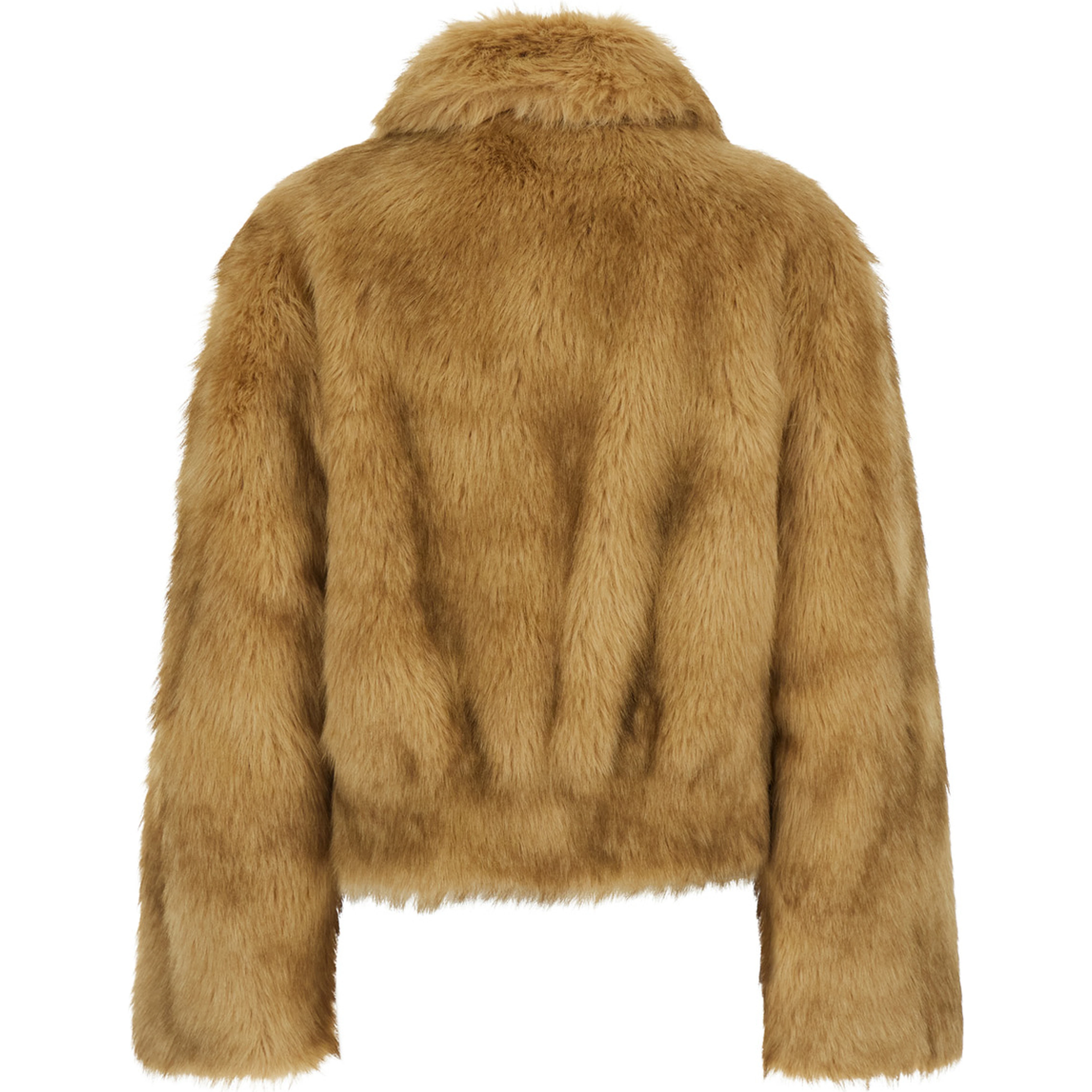 Lena Jacket Faux Fur Luxe Fox with collar and long sleeves in Polyester Beige women