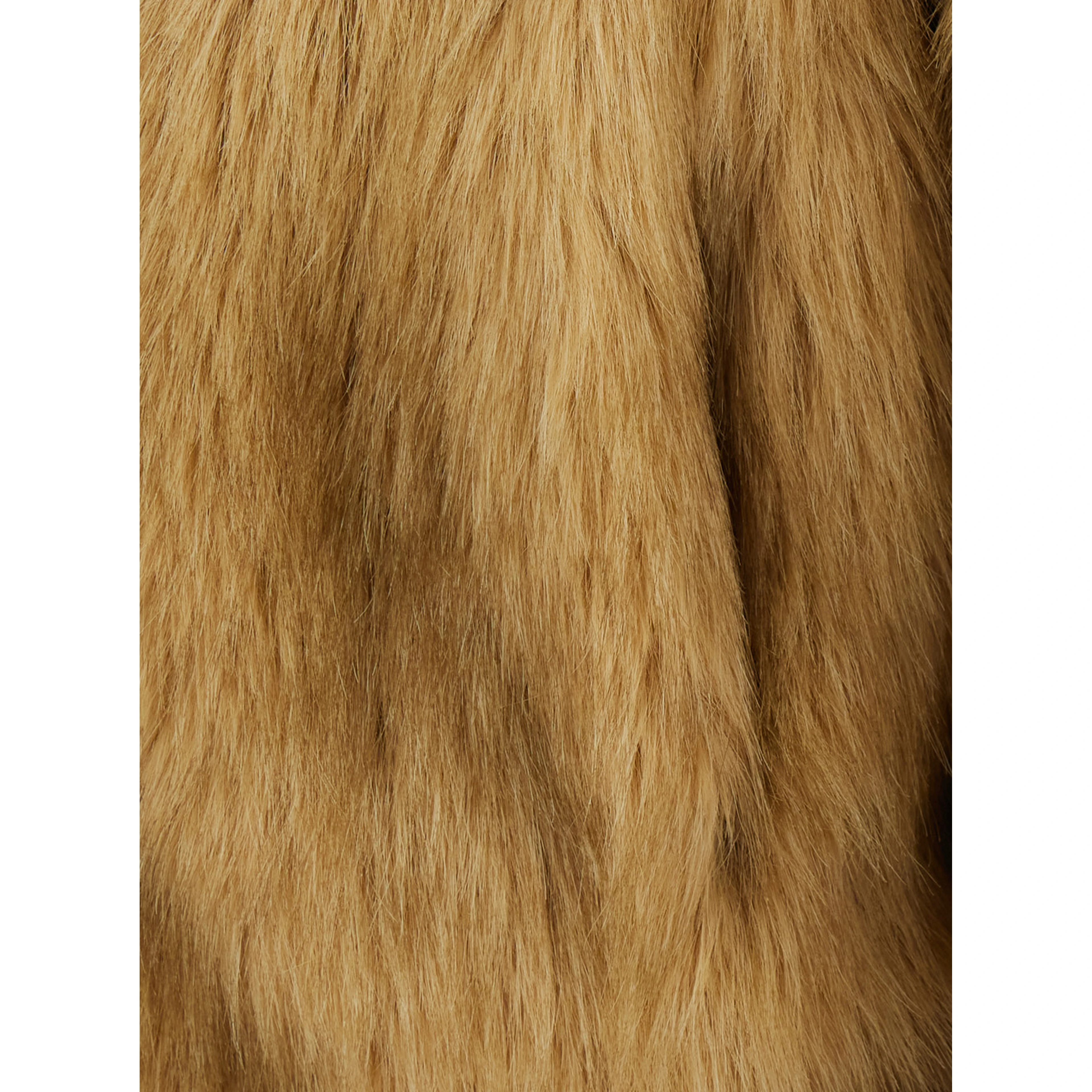 Lena Jacket Faux Fur Luxe Fox with collar and long sleeves in Polyester Beige women