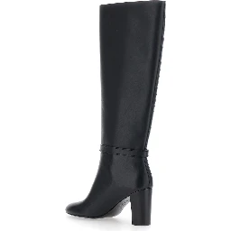 Romy Boot 70 Black Leather Ankle Boots with 7 cm Heel