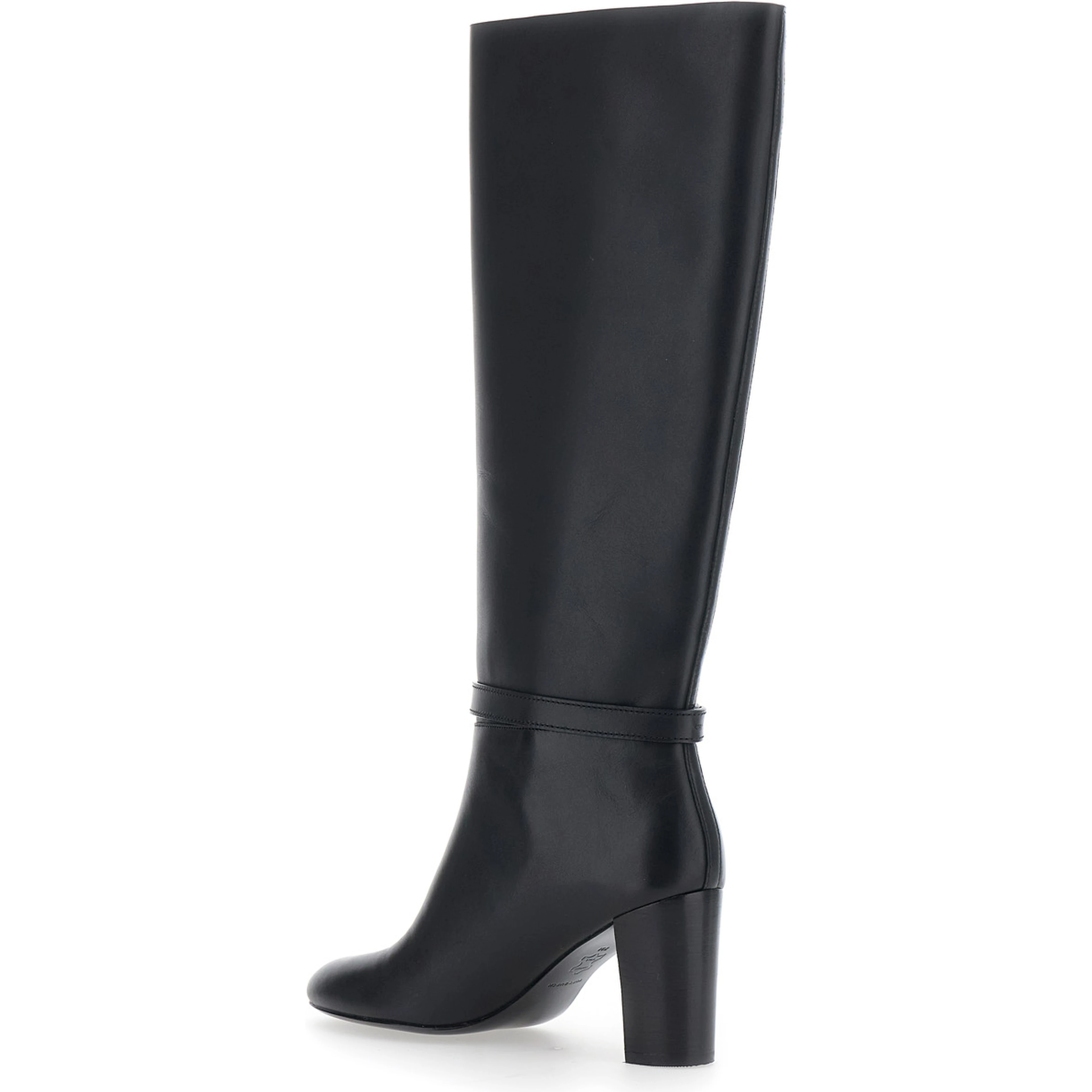 Romy Boot 70 Black Leather Ankle Boots with 7 cm Heel