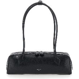 Shoulder bag TECKEL in leather and black color for women