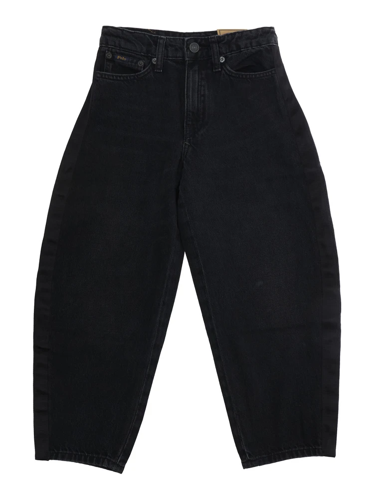 Woven Tapered Pants with pockets and logo, Tech Fabric, Blue, Boy