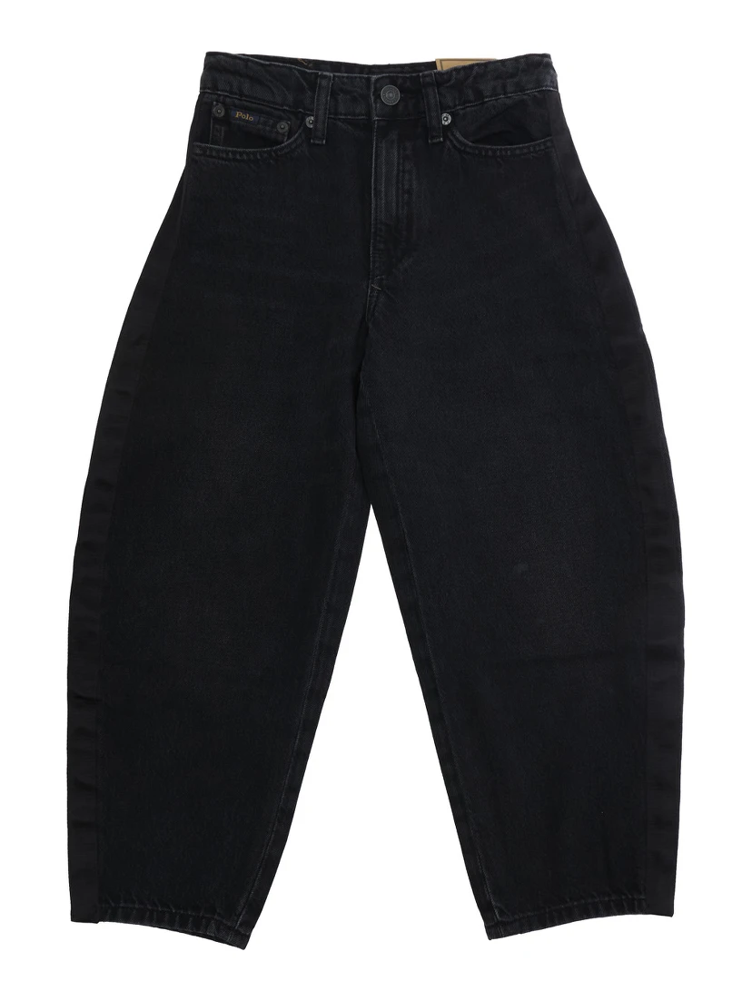 Woven Tapered Pants with pockets and logo, Tech Fabric, Blue, Boy