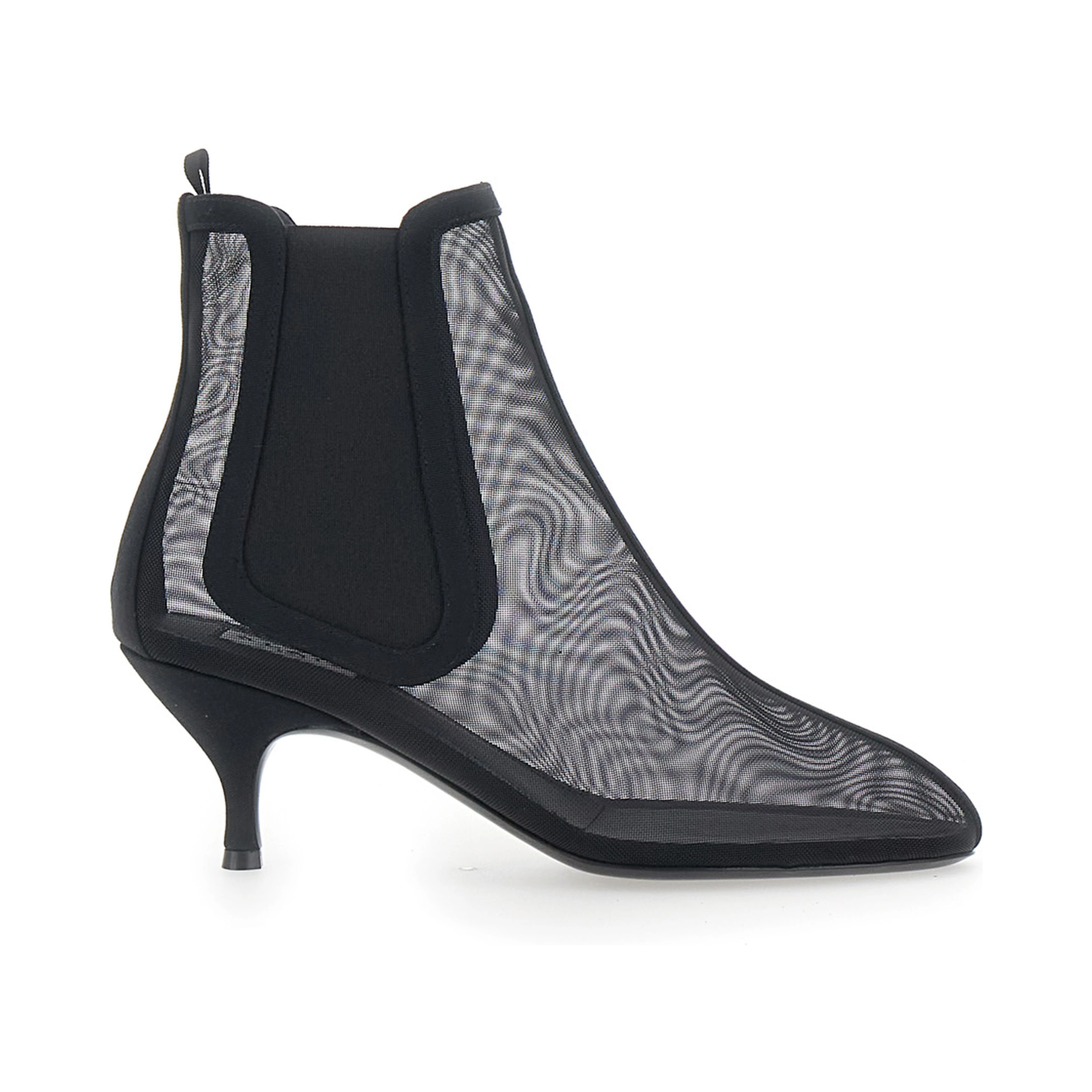 Ankle Chelsea Boots with 60mm heel in black leather for women