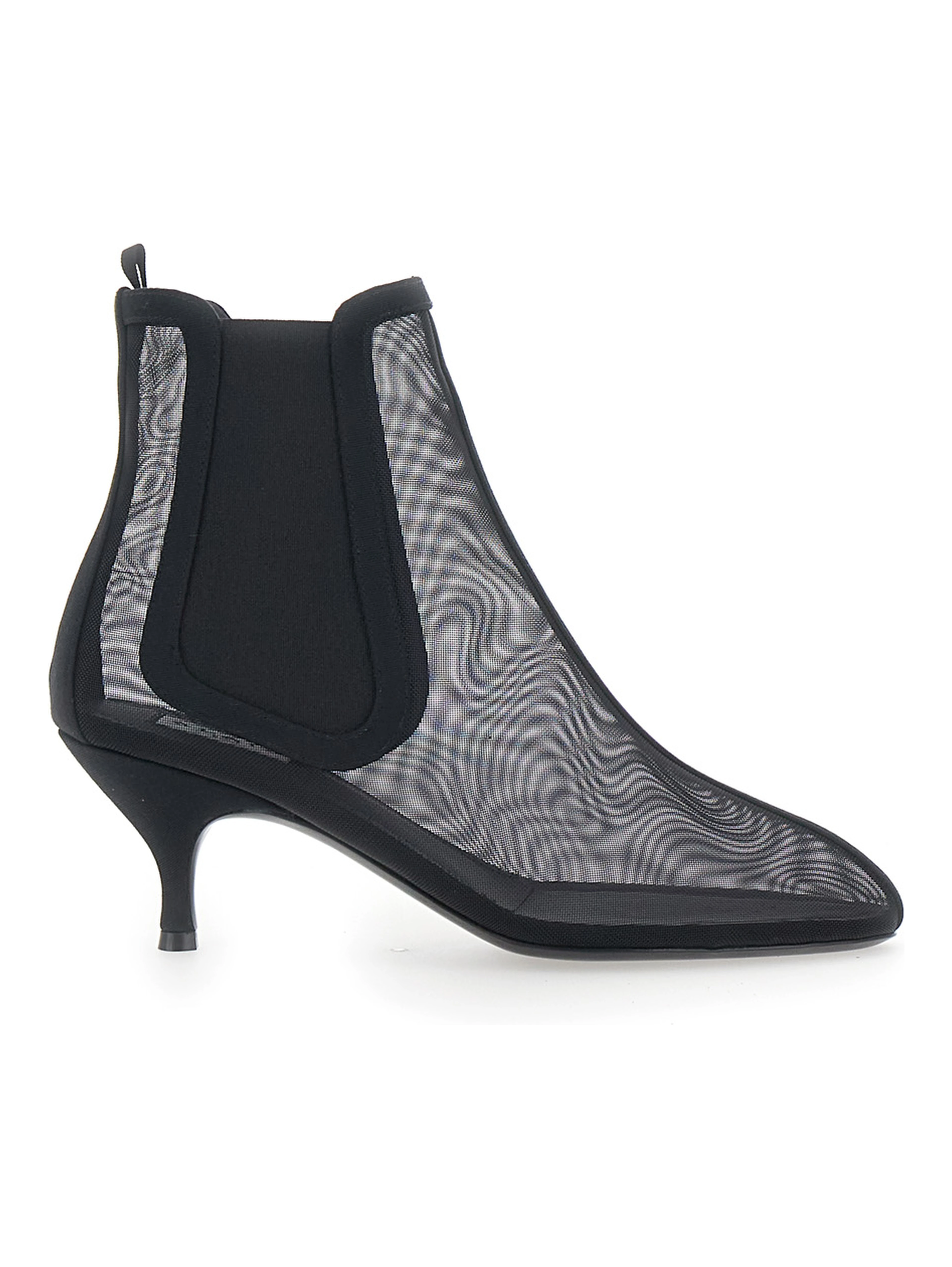 Ankle Chelsea Boots with 60mm heel in black leather for women