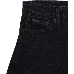 Woven Tapered Pants with pockets and logo, Tech Fabric, Blue, Boy