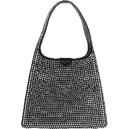 Black Leather HOBO S STUDS Bag with Metal Details for Women