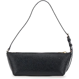 Bag LAILA SM EW POUCHETTE with metal details and shoulder strap, in leather, color Black, woman