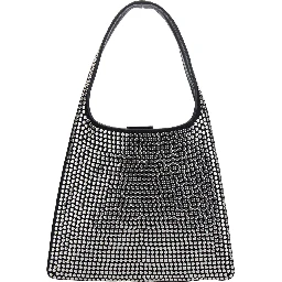 Black Leather HOBO S STUDS Bag with Metal Details for Women