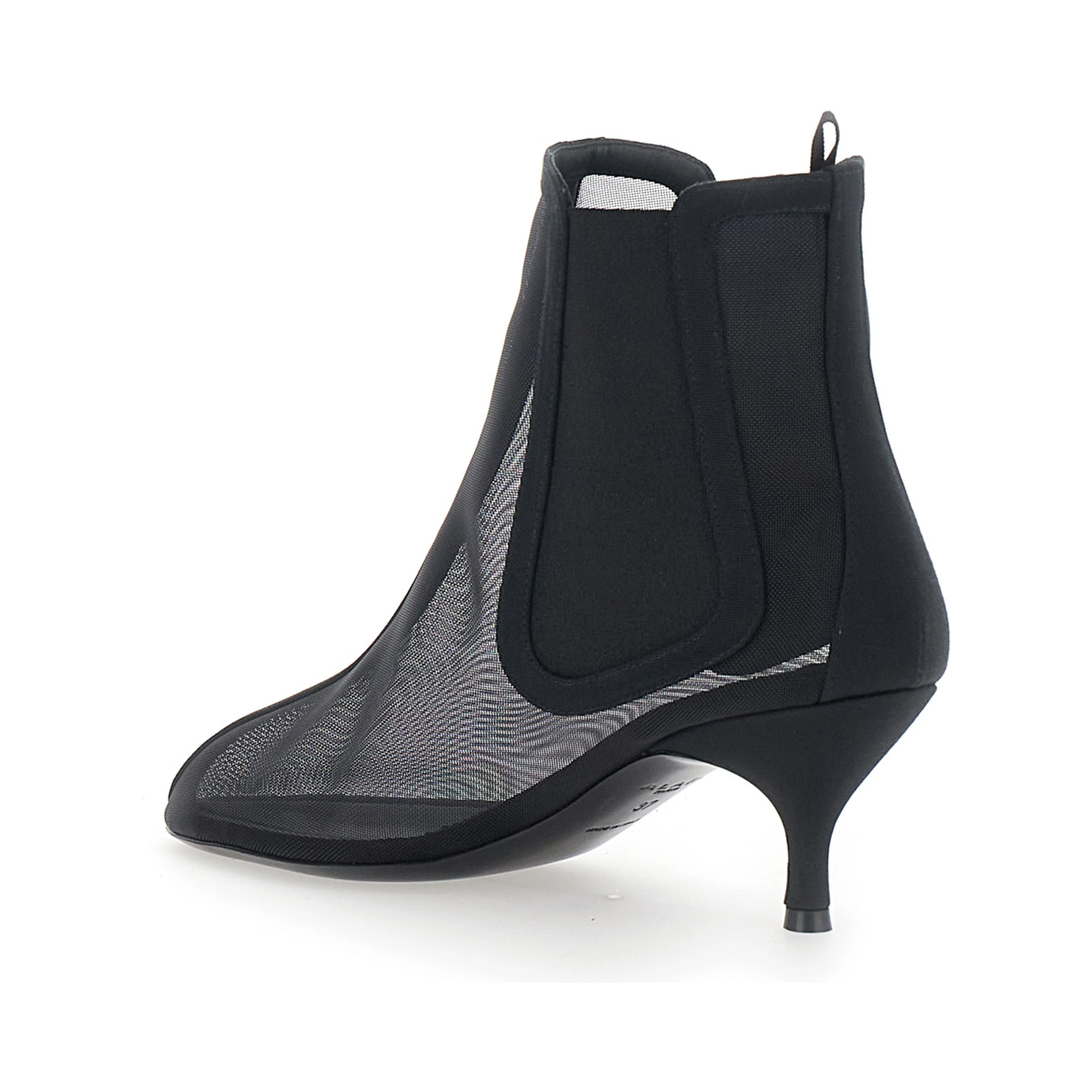 Ankle Chelsea Boots with 60mm heel in black leather for women