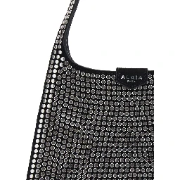 Black Leather HOBO S STUDS Bag with Metal Details for Women