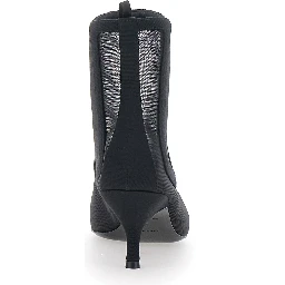 Ankle Chelsea Boots with 60mm heel in black leather for women