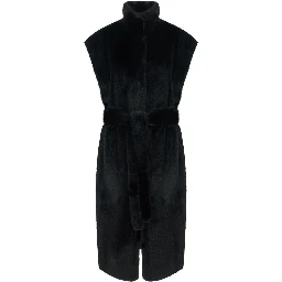 Oaklynn Vest Faux Fur Reversible with Ecoleather, 100% polyester, black, unisex