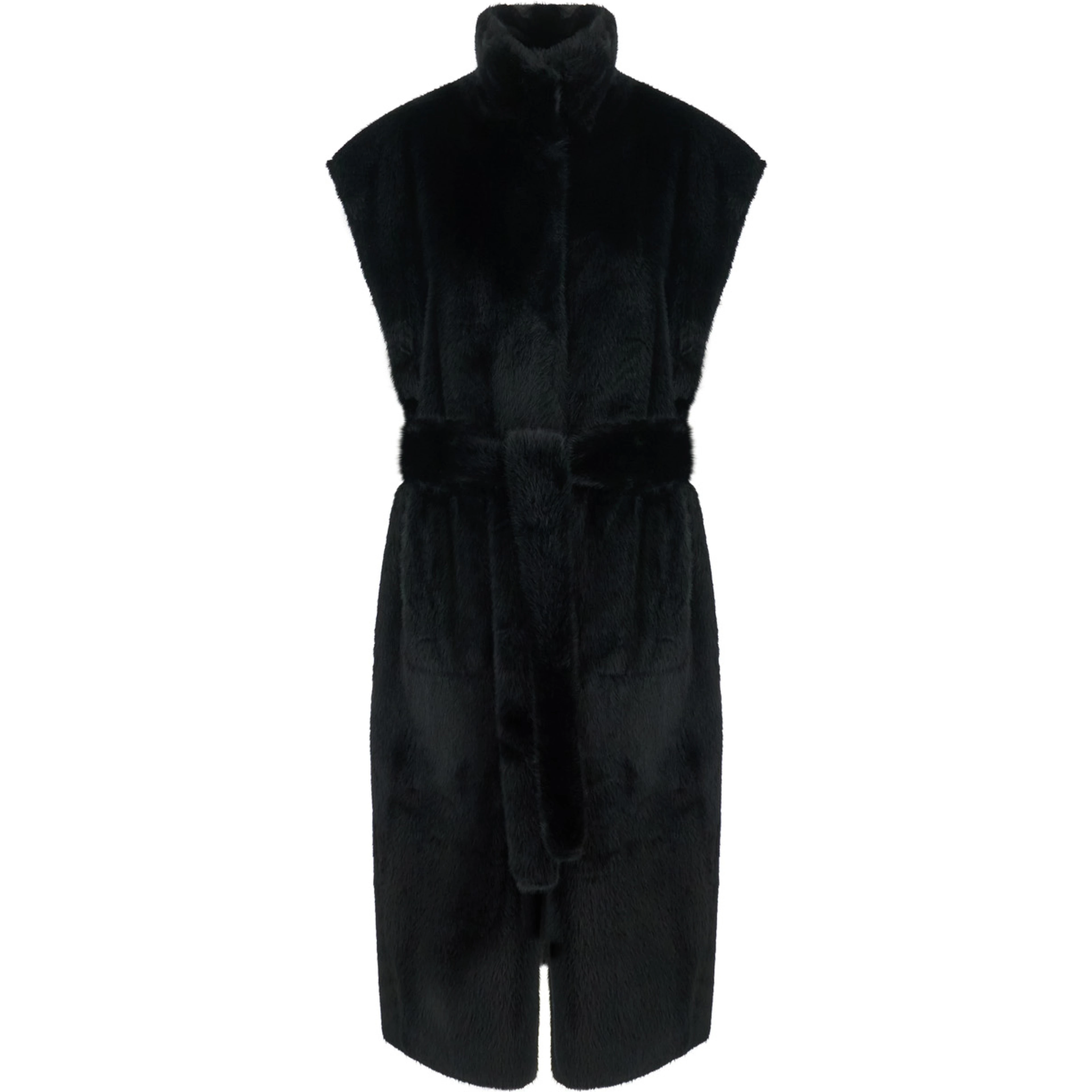 Oaklynn Vest Faux Fur Reversible with Ecoleather, 100% polyester, black, unisex