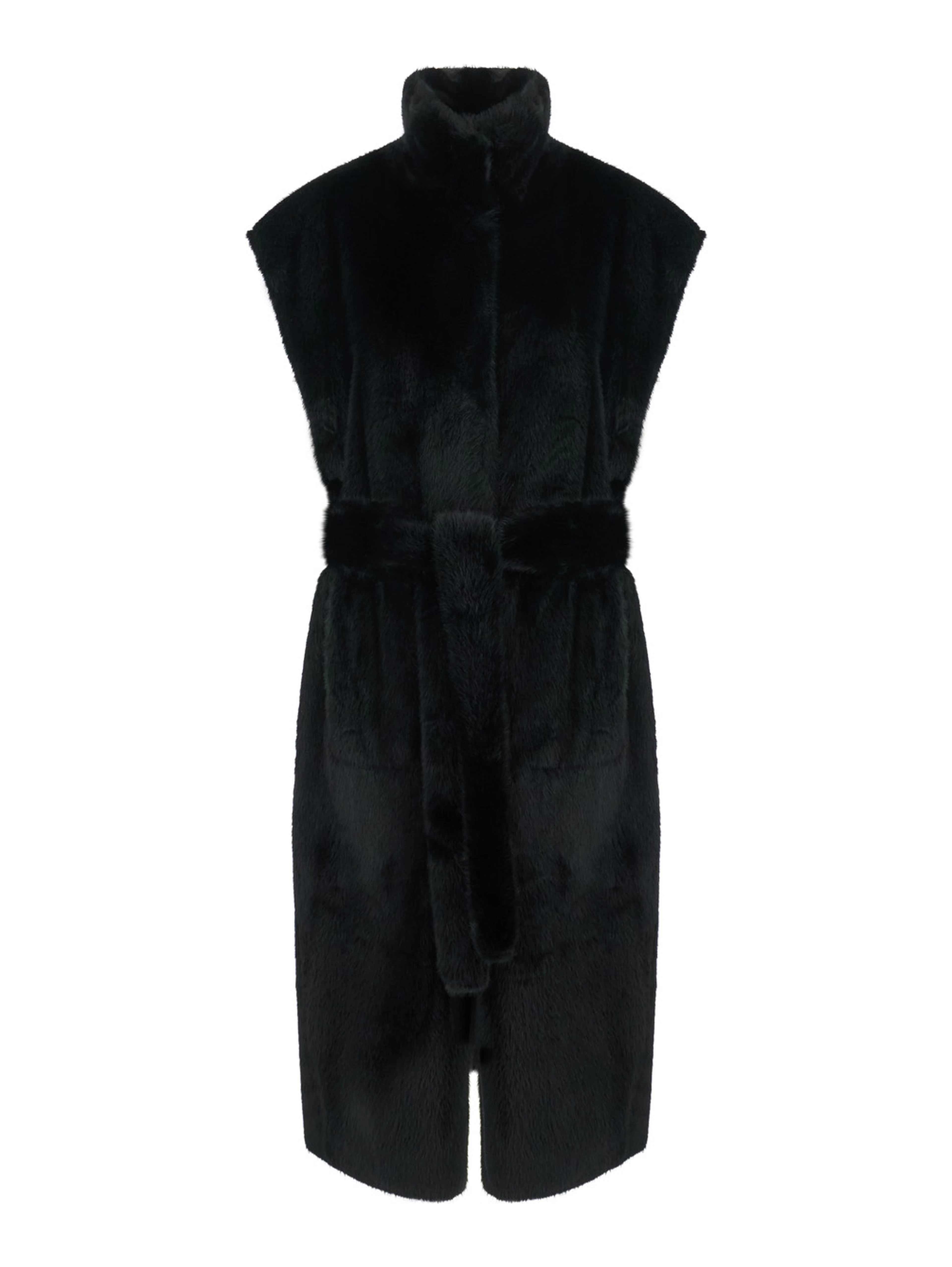 Oaklynn Vest Faux Fur Reversible with Ecoleather, 100% polyester, black, unisex