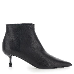 LEPLAIN 50 bootie ankle boots in black fabric for women
